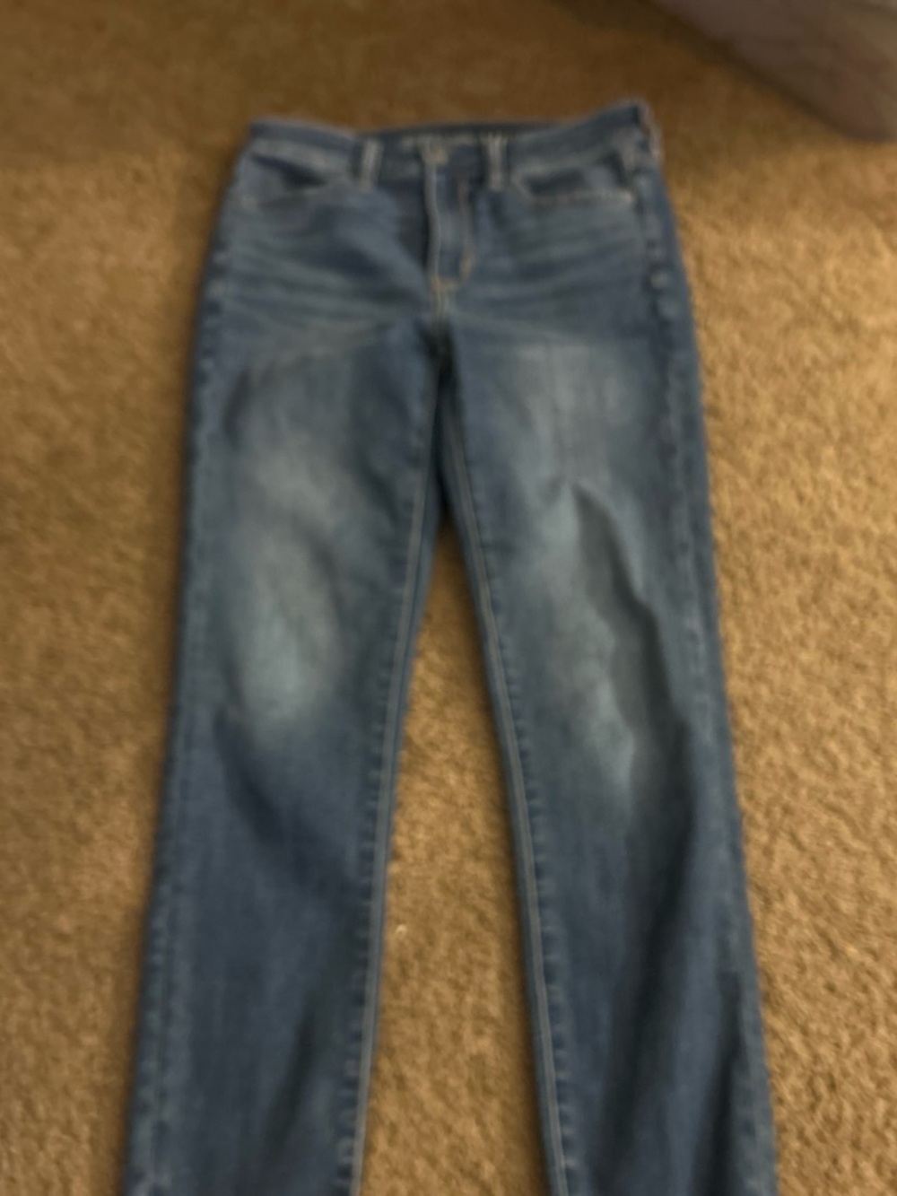 American Eagle Outfitters Medium Blue Straight-Leg Jeans